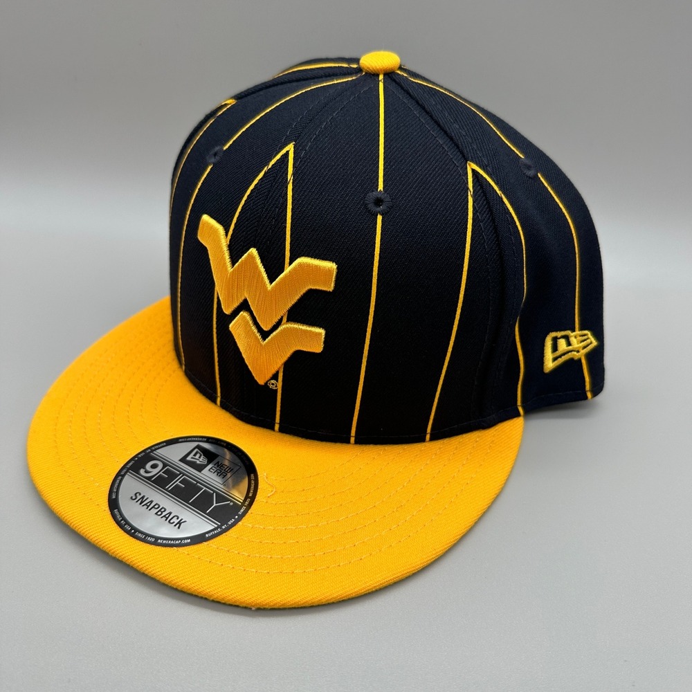 West Virginia Mountaineers New Era 9FIFTY Hat Mens Snapback Yellow Pinstripe NEW